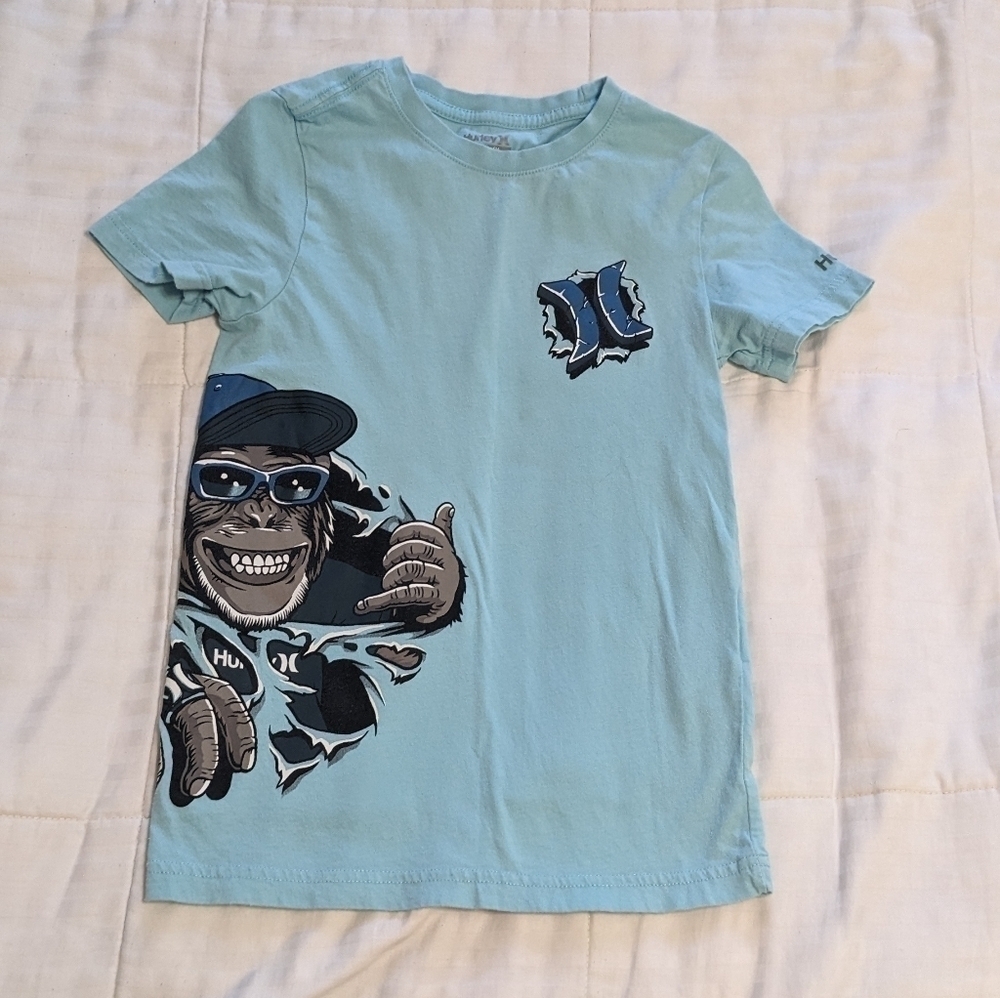 Hurley shaka monkey graphic tee shirt size Small 8-10